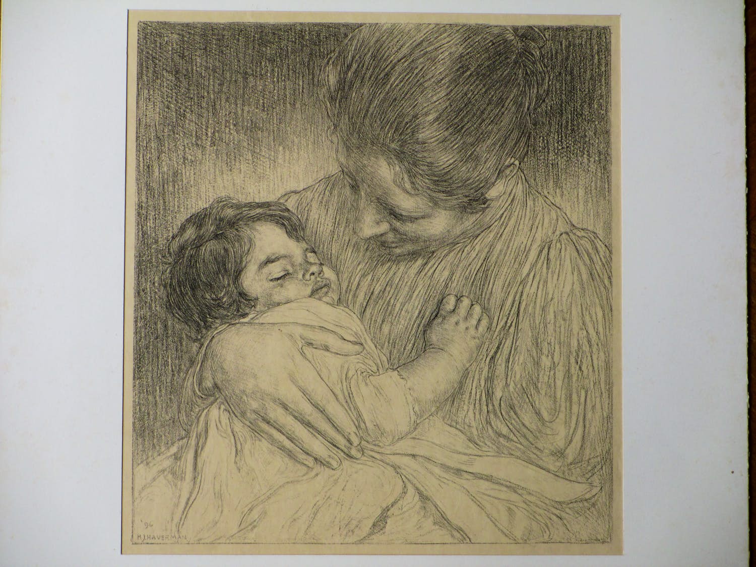 Hendrik Johannes Haverman - Moeder en kind - Litho verkocht voor € 35!