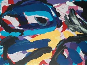 Karel Appel - three faces like clouds - 1978 kopen? Bied vanaf 450!