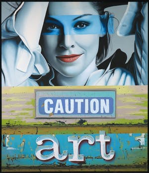 Jan Bollaert - Olieverf op doek, Caution Art (Groot) kopen? Bied vanaf 350!
