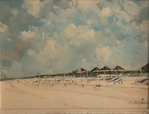 Pierre Stefani - Strandgezicht bij Bloemendaal aan Zee / Zandvoort kopen? Bied vanaf 250!