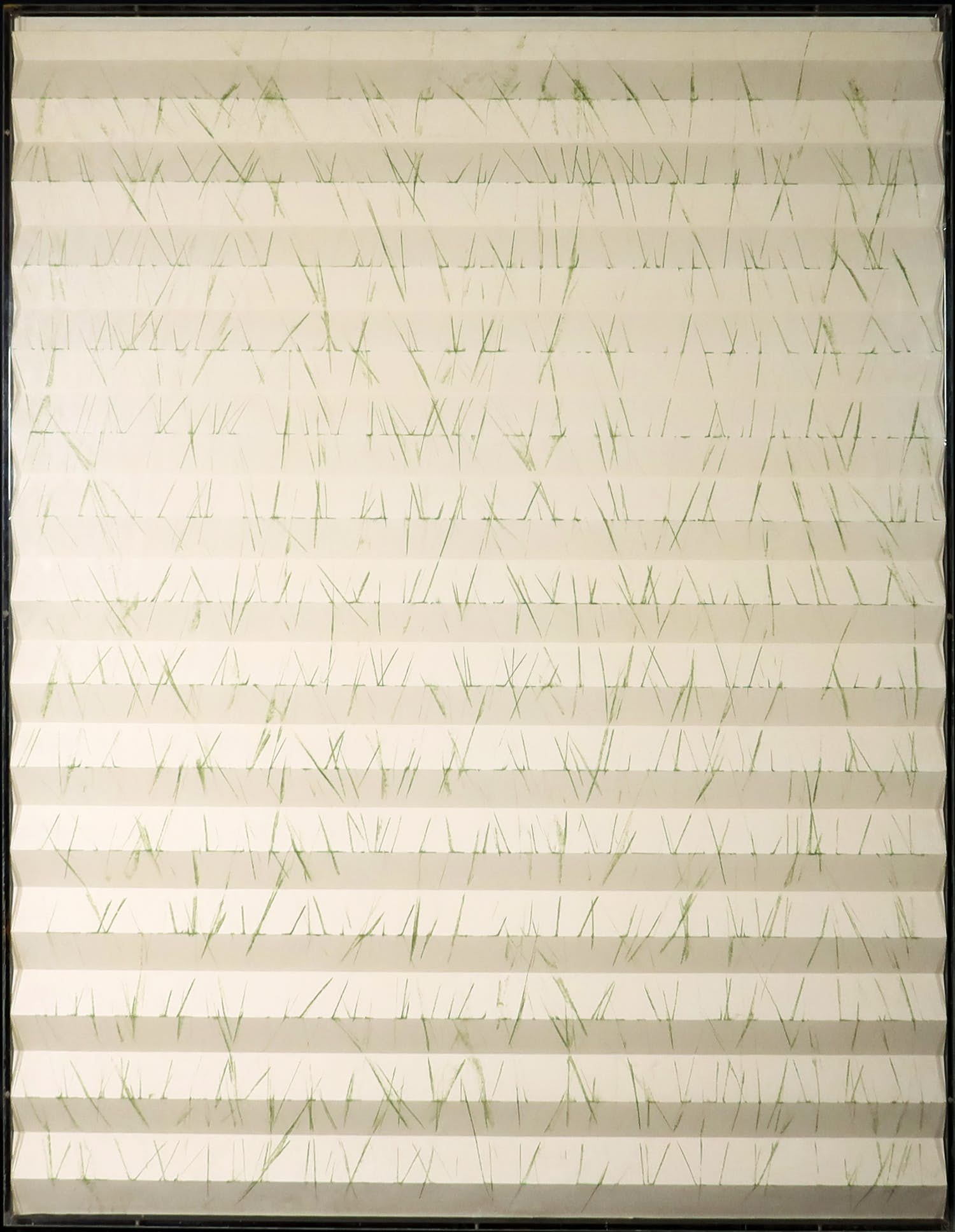 Henia Eizenberg - Gemengde techniek op papier, Gevouwen ruimte I - Ingelijst verkocht voor € 100!