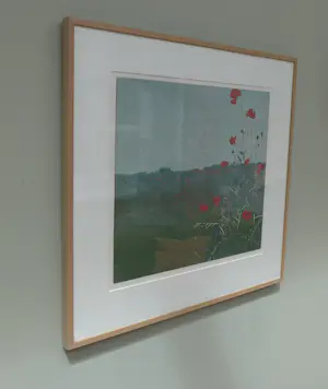 Grietje Postma - Klaprozenlandschap — kleurenhoutsnede kopen? Bied vanaf 125!