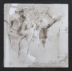 Gabriele Mierzwa - Litho, Twee figuren - Ingelijst kopen? Bied vanaf 1!