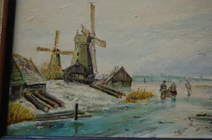 Niet of onleesbaar gesigneerd - Winterlandschap met houtzaagmolens kopen? Bied vanaf 1!