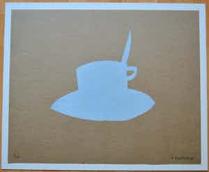 Klaas Gubbels - Kop en schotel met lepel. verkocht voor € 375!