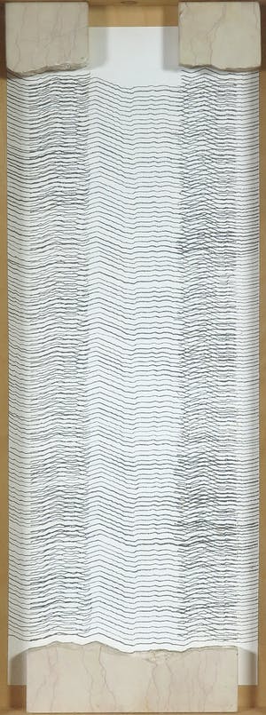 Christiaan Paul Damste - Gemengde techniek op paneel, Steen en lijnen - Ingelijst kopen? Bied vanaf 1!