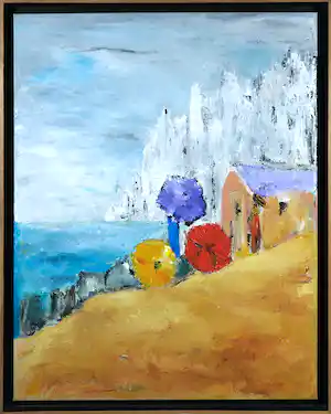 Erica Nass - Acryl op doek, Such as hame - Ingelijst (Groot) verkocht voor € 40!