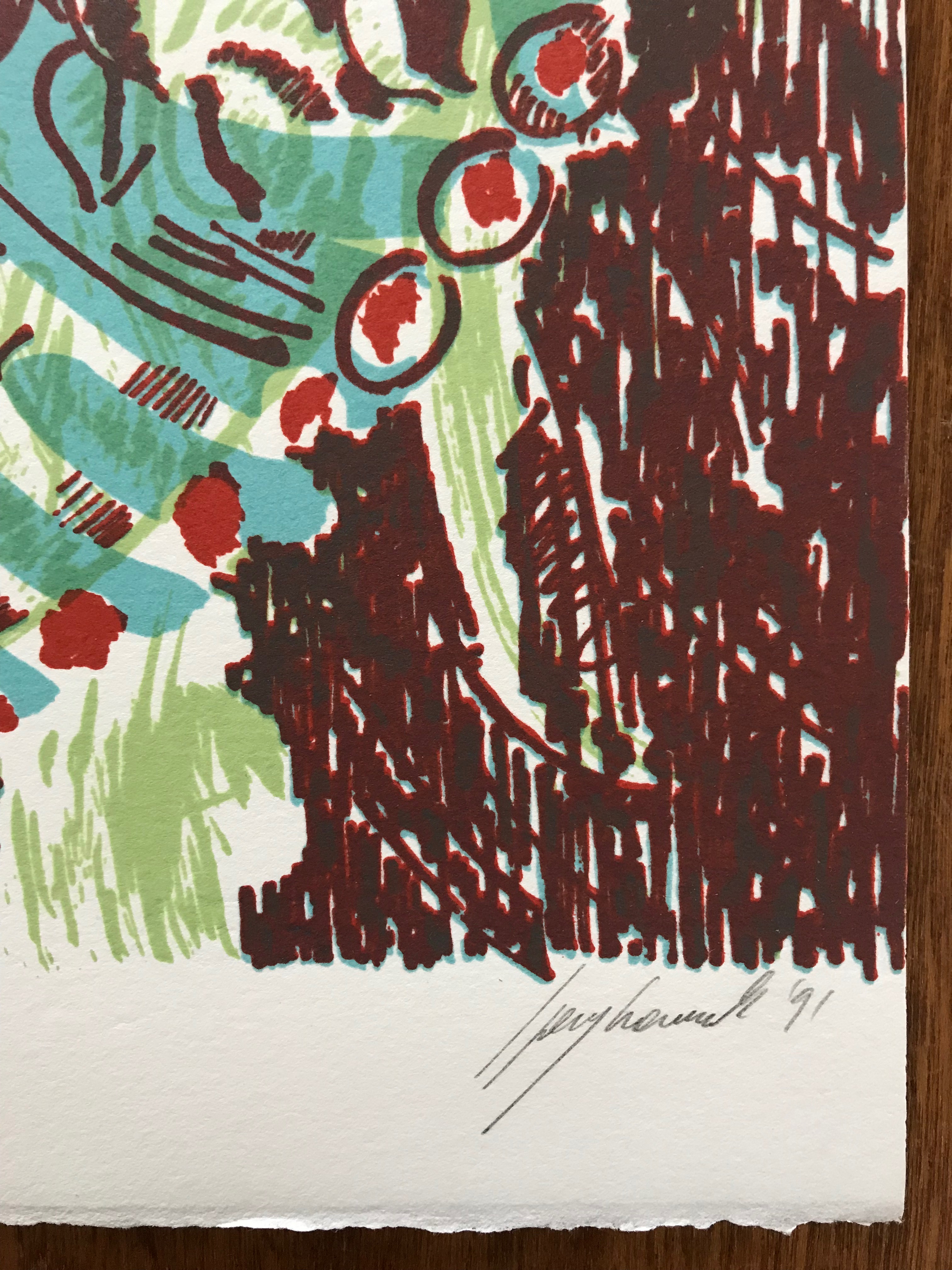 Niet of onleesbaar gesigneerd - Fraaie zeefdruk uit 1991 - Gesigneerd - Zonder lijst - HC kopen? Bied vanaf 1!