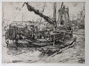 Pieter Dupont - 1895 - Tjalk aan de Baarsjes kaufen? Bieten Sie von 60!