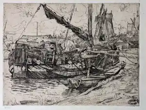 Pieter Dupont - 1895 - Tjalk aan de Baarsjes verkauft für € 60!