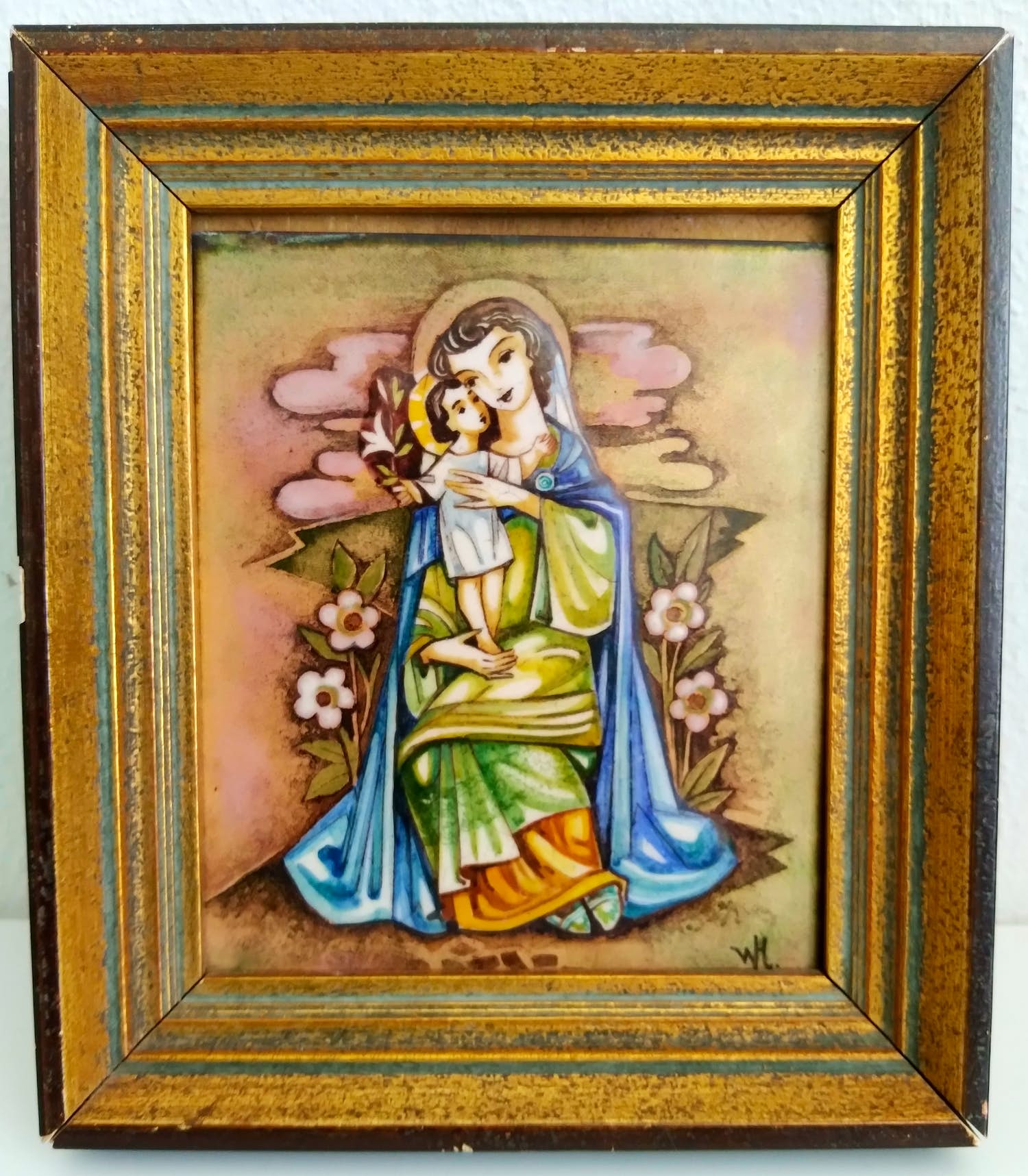 Niet of onleesbaar gesigneerd - Madonna in emaille kopen? Bied vanaf 1!