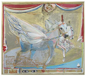 Salome Franken - Acryl op board, The Return of the Pegasussen - Ingelijst (Groot) kopen? Bied vanaf 1!
