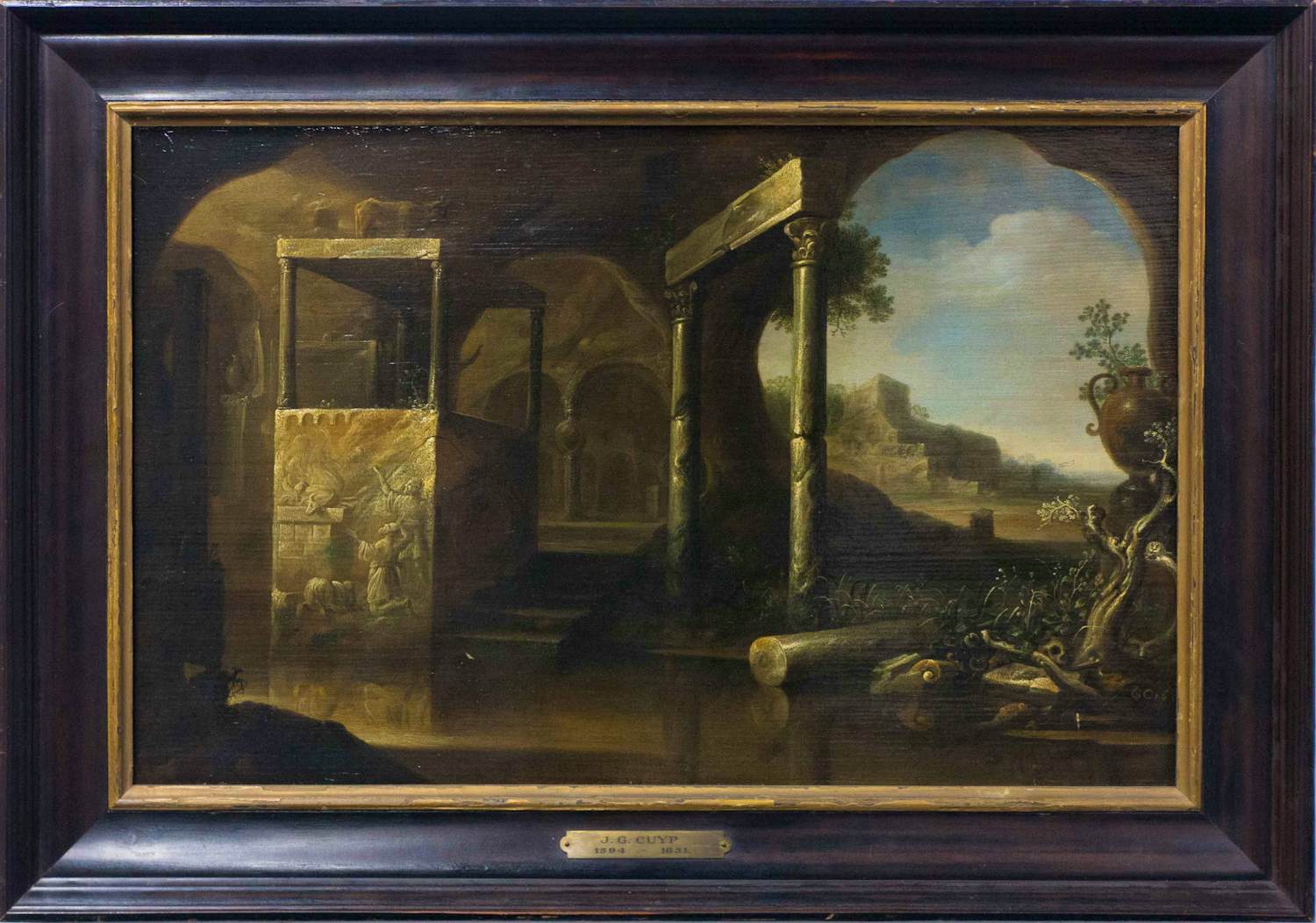 Abraham van Cuylenborch - Olieverf op paneel, Het Gouden Kalf - Ingelijst kopen? Bied vanaf 1250!