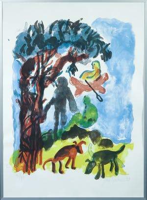 Jan Sierhuis - Litho, Zonder titel - Ingelijst kopen? Bied vanaf 35!