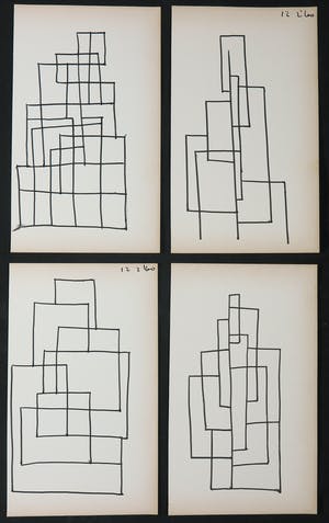 Siep van den Berg - Lot van vier abstracte composities kopen? Bied vanaf 1!