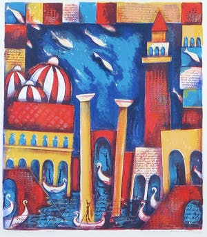 Marianne Aulman - Litho, Atlantis XXV - Ingelijst kopen? Bied vanaf 1!