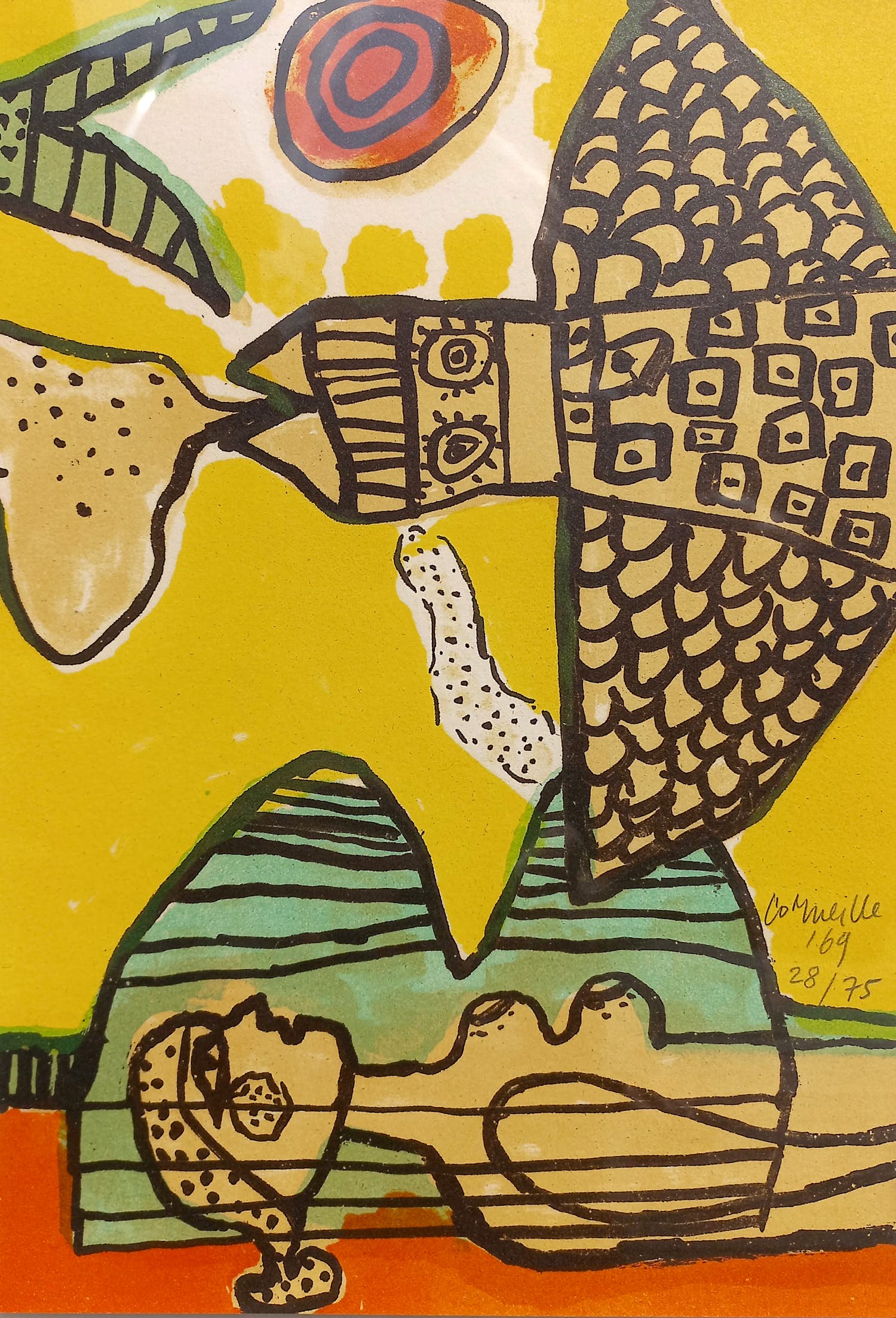 Corneille - Femme et oiseau, litho (netjes ingelijst) verkocht voor € 250!