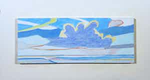 Paul Overhaus - Acryl op board, Wolkenlandschap - Ingelijst verkocht voor € 60!