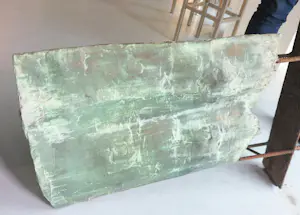 Kiny Copinga - Groot en zwaar bronzen reliëf-beeld in twee delen voor in de tuin, Familie kopen? Bied vanaf 1000!