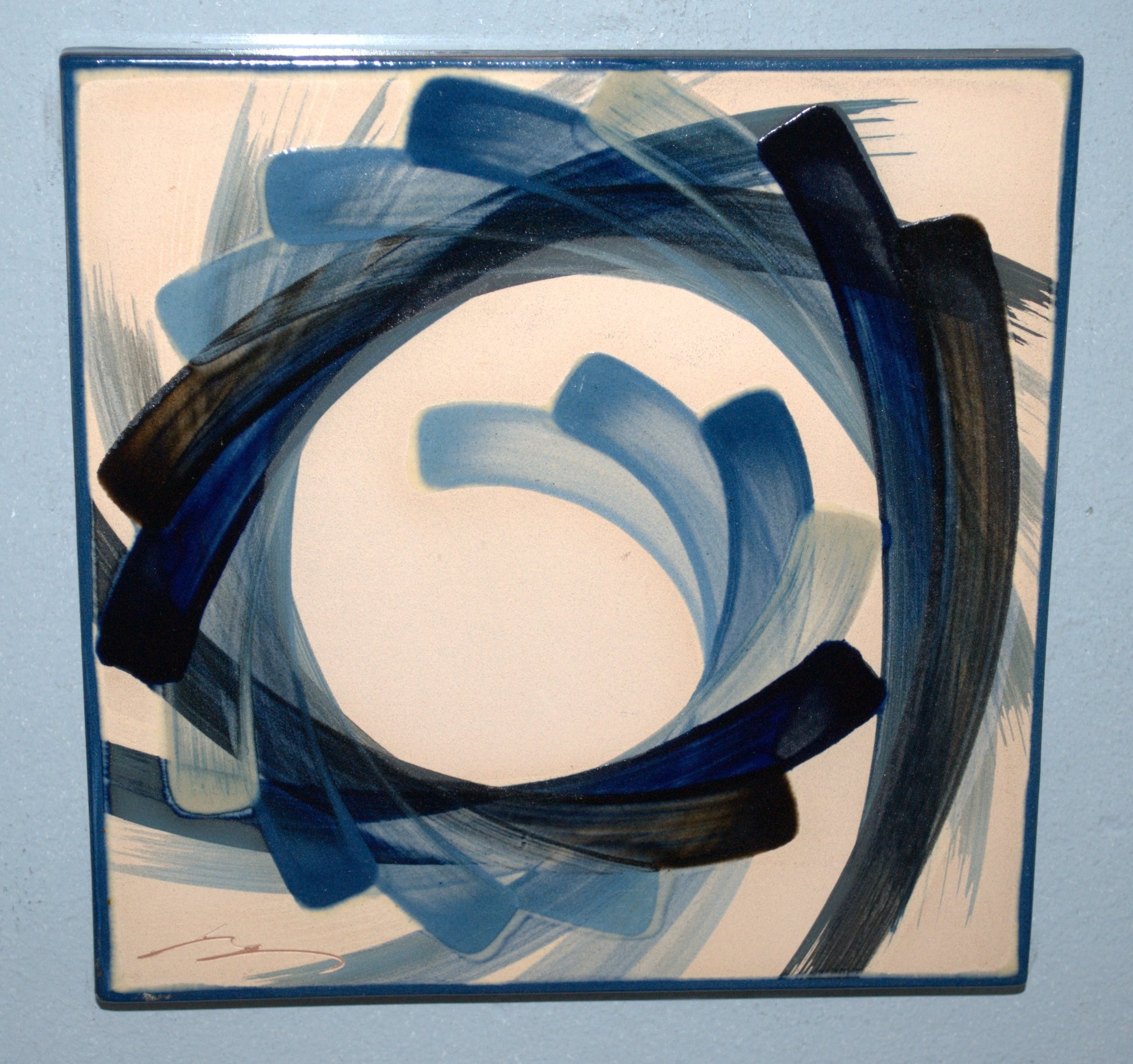 Niet of onleesbaar gesigneerd - keramische tegel op glas kopen? Bied vanaf 1!