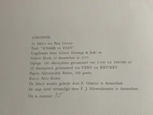 Paul Citroen - grafiekmap A´dam´s en Eva´s kopen? Bied vanaf 90!