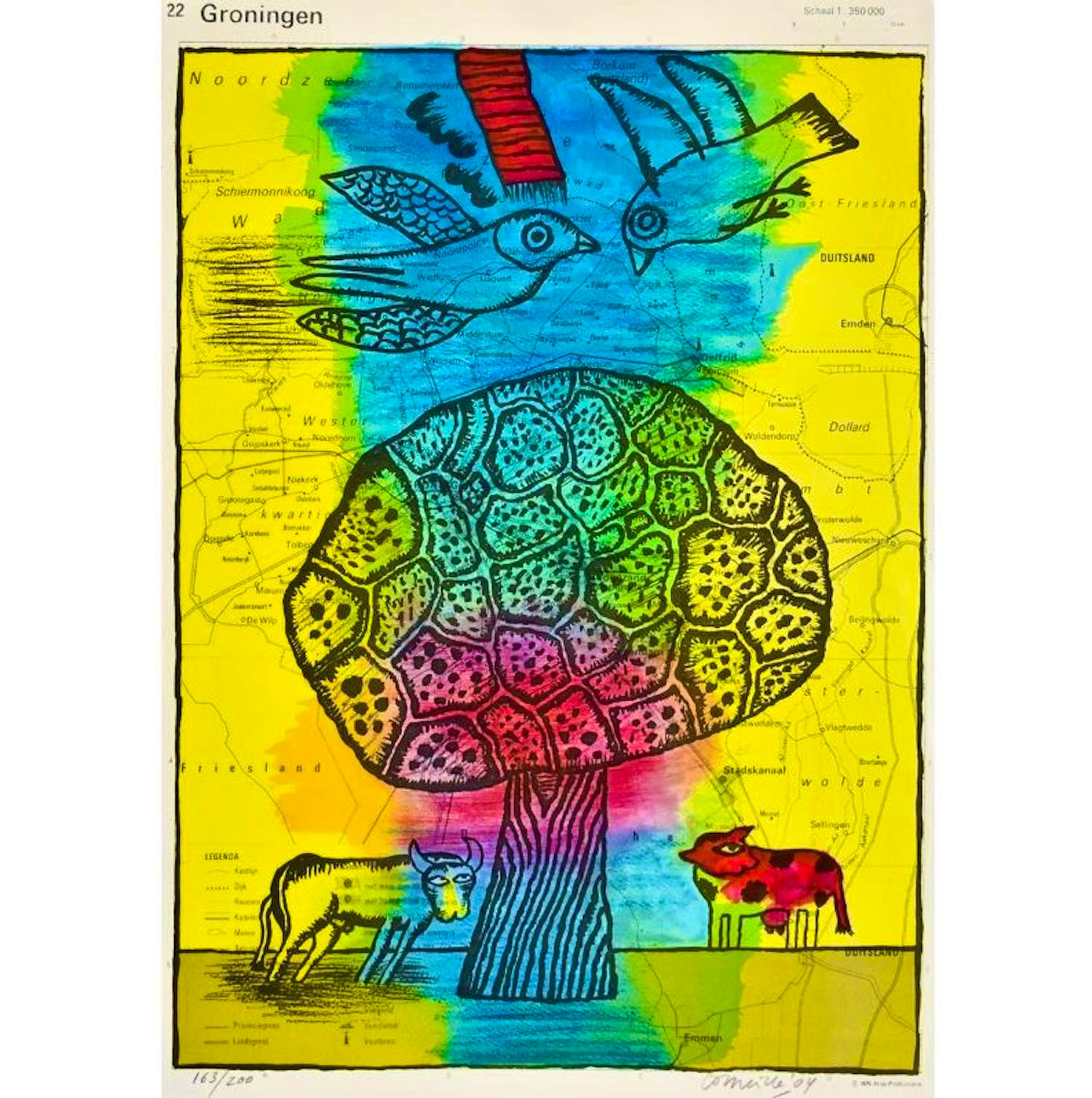 Corneille - Kleurenzeefdruk GRONINGEN Handgesigneerd verkocht voor € 225!