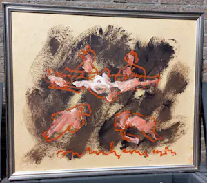 Anton Heyboer - Figuren, acrylverf op canvasboard (netjes ingelijst) kopen? Bied vanaf 275!