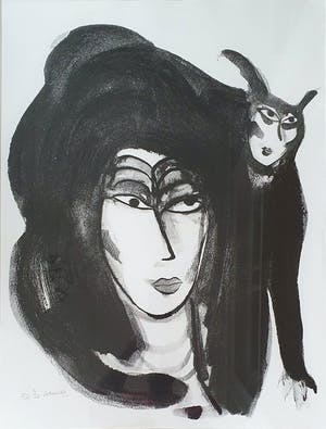 Corneille - "Le chat et l’oiseau sur la tête" - Groot - Imposant ingelijst (nieuw) kopen? Bied vanaf 680!