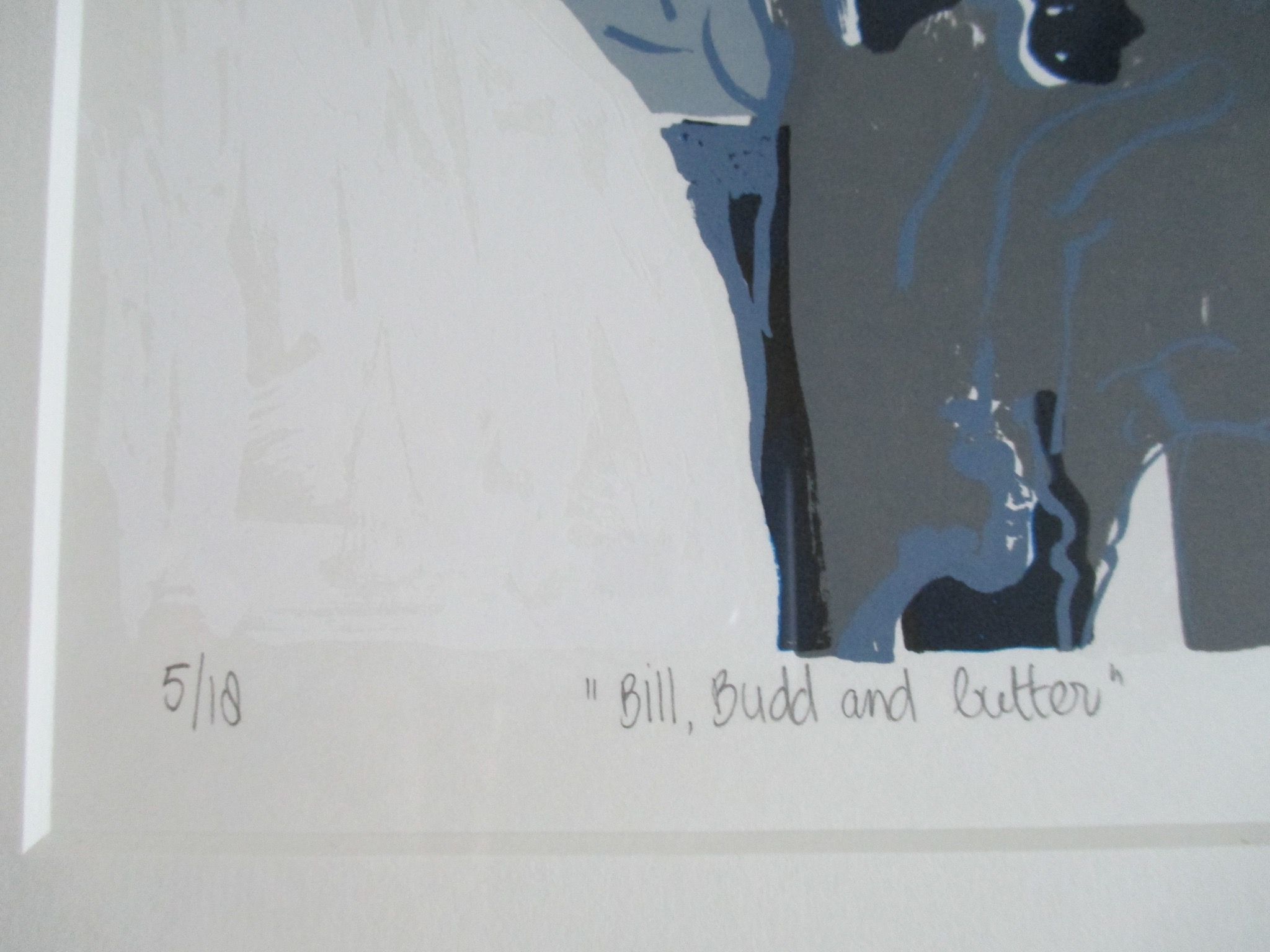 Conny Sprinkhuizen - Ingelijste zeefdruk “Bill, budd and butter” Barth lijst kopen? Bied vanaf 50!