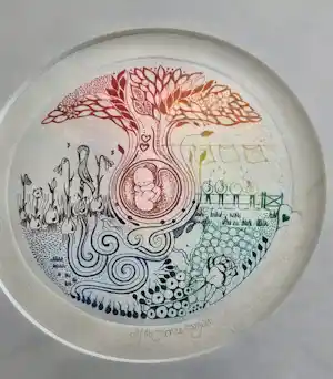 Buy Yvonne Borgers - 4 ingelijste etsen met de ooievaar als symbool voor levenslooop? Bid from 120!