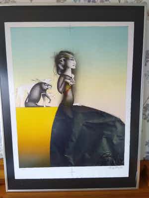 Paul Wunderlich - Schöne Dame gut bewacht verkocht voor € 35!