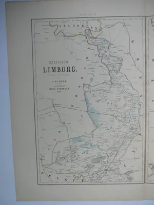 Jacob Kuyper - Kaart Hertogdom Limburg 1866 kopen? Bied vanaf 75!
