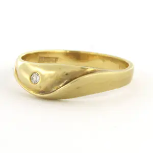 14k geelgouden ring bezet met briljant geslepen diamanten tot. 0.03ct kopen? Bied vanaf 210!