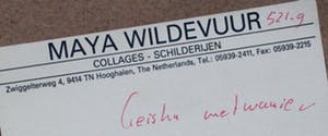 Maya Wildevuur - gemengde techniek op papier: Geisha met waaier - 1991 kopen? Bied vanaf 395!