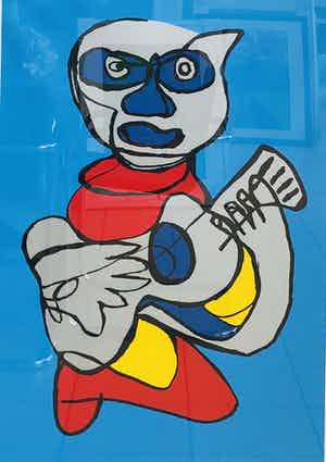 Karel Appel - Cool Luke ( met dank aan Gert) en met fraaie lijst! verkocht voor € 1550!