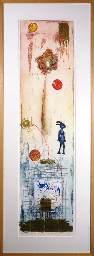 Ad Arma - Kleurenets, Wondering Questionman - Ingelijst (Groot) verkocht voor € 70!