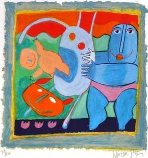 Wouter Stips - Kleurenzeefdruk MOI-TOI et le CHAT Handgesigneerd. kopen? Bied vanaf 125!