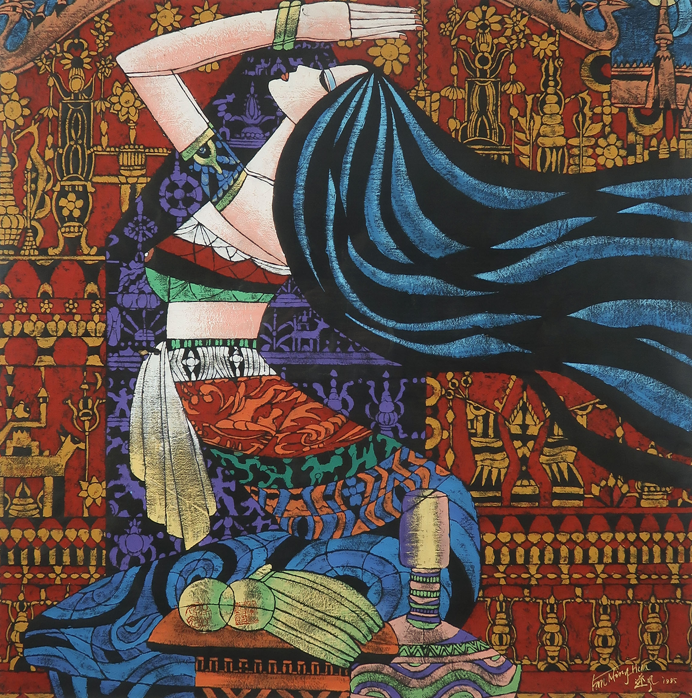 Fan Ming Hua - Gouache op papier, Zonder titel - Ingelijst (Groot) kopen? Bied vanaf 100!