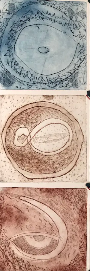 Peter Westen - 6 symbolen in één - collage met etsen kopen? Bied vanaf 50!