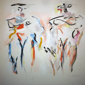 AcheterAngelos Tassopoulos - Olieverf op doek, Abstracte compositie - Zeer groot? Enchérissez de 250!