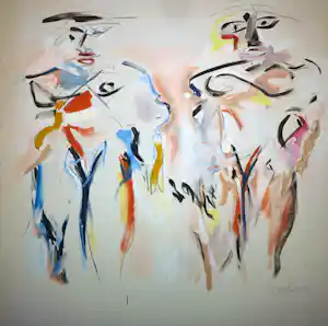 Buy Angelos Tassopoulos - Olieverf op doek, Abstracte compositie - Zeer groot? Bid from 250!