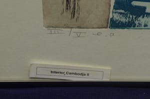Jan Montyn - "Interior, Cambodja II", 1994, III/V - Ets op papier kopen? Bied vanaf 50!