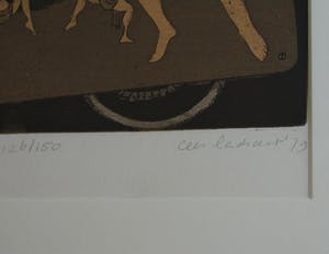 Cees Landsaat - Ingelijste ets en aquatint , De kar van Adriaan – 1979 kopen? Bied vanaf 1!