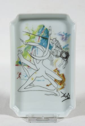 Royal Limoges - Naar Salvador Dalí, Porseleinen plaquette "Place Saint Marc a Venise" + 2 asbakjes kopen? Bied vanaf 50!