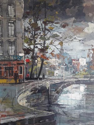 Niet of onleesbaar gesigneerd - Europese stadsgracht. (onleesbaar gesigneerd) kopen? Bied vanaf 10!