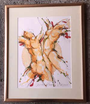 Kees Verkade - Prachtige zeefdruk uit 2001 " EXTASE " hand gesineerd en genummerd. verkocht voor € 120!