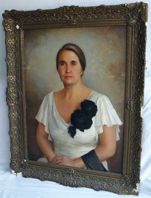 Rudolf Wenghart - Ingelijst olieverf op doek, op paneel (marouflé), “Portret” – 1938 – 100 x 80 kopen? Bied vanaf 1!