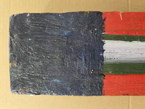 Piet Dirkx - Encaustiek. Gekleurde was op houten balk. kopen? Bied vanaf 79!