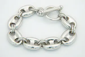 27-  Forse en zo goed als nieuwe 1e gehalte Zilveren armband  koffieboon schakel kopen? Bied vanaf 60!