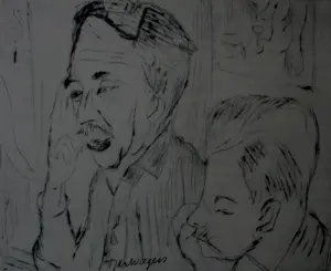 Buy Jan Wiegers - Ets: Portret van H.N Werkman en J van Zweden? Bid from 95!